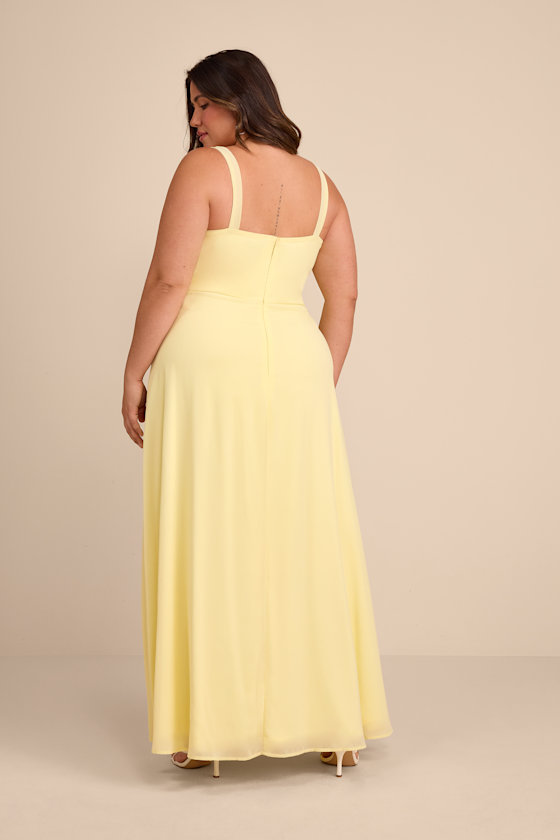 Light Yellow Maxi Dress - Chiffon Dress - Simple Bridesmaid Dress - Image 4
