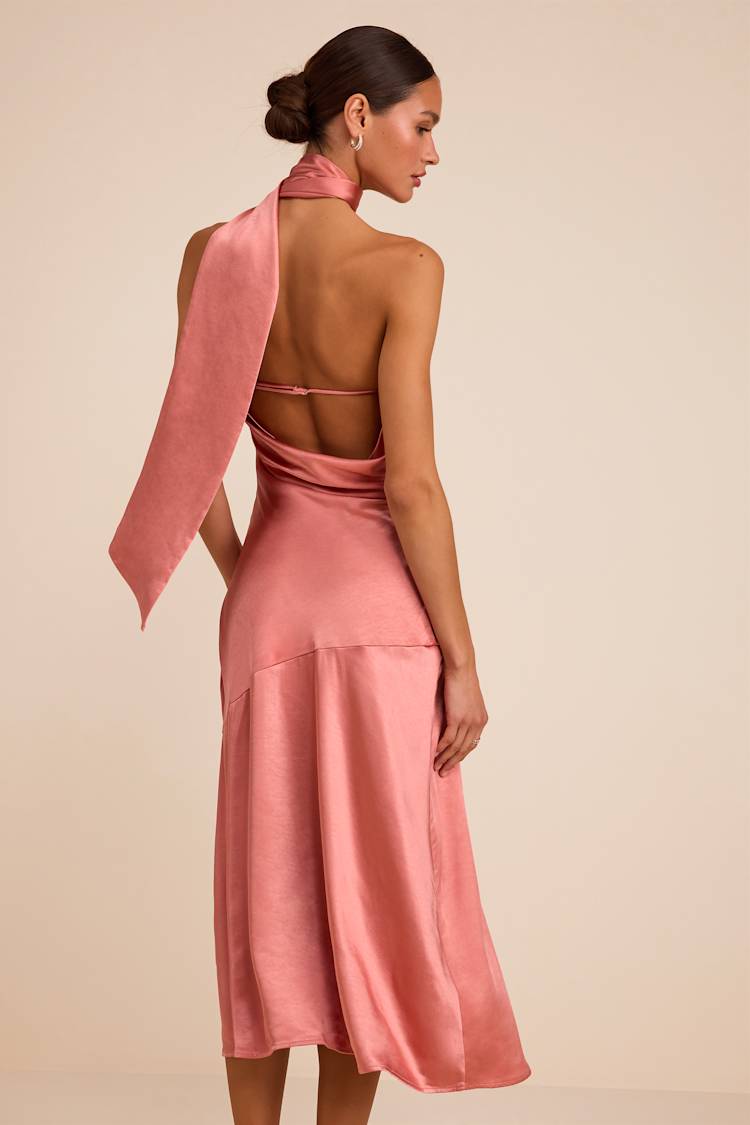red dress black heels Sheer-Waist Short Bead Cocktail Dress with Side Drape Red / 4 main image 0