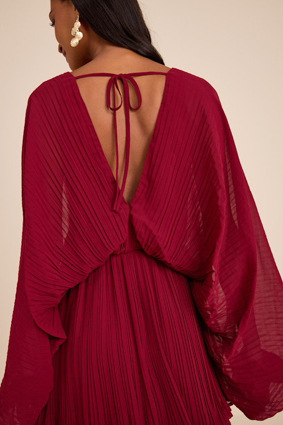 Duxbury Burgundy Dolman Sleeve Mini Dress - thumbnail 6