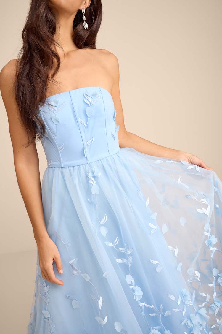 lulus light blue maxi dress Lulus Enchanting Allure Light Blue Sparkly Tulle Maxi Dress main image 0