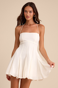 Sophrina White Halter Mini Dress 1