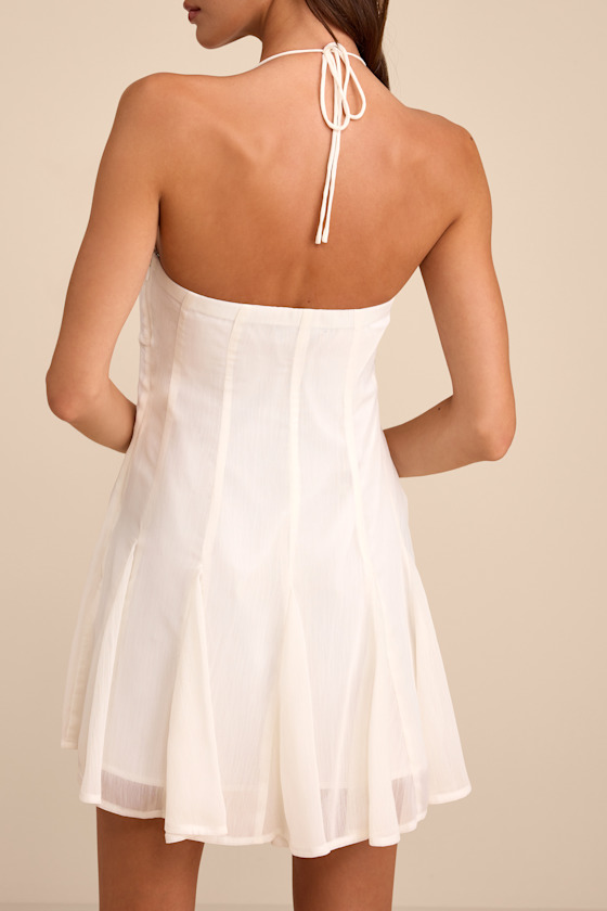 Sophrina White Halter Mini Dress 2