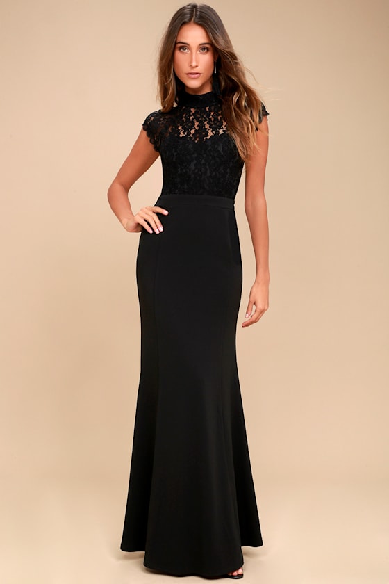 Crazy About You Black Lace Backless Maxi Dress 2