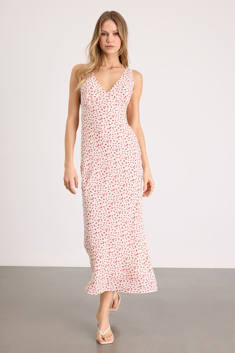 chinese dress ladies On The Edge Brown Ditsy Floral Maxi Dress – Shop the Mint main image 1