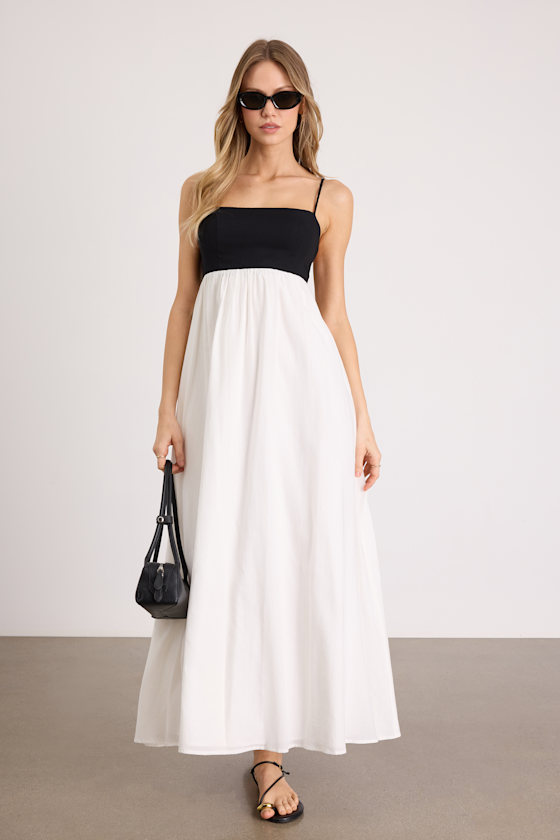 slim fit white dress shirt Zapakasa Women Black White Mermaid Ruffled Midi Formal Dress Asymmetrical  Sleeveless Off the Shoulder Party Dress main image 1