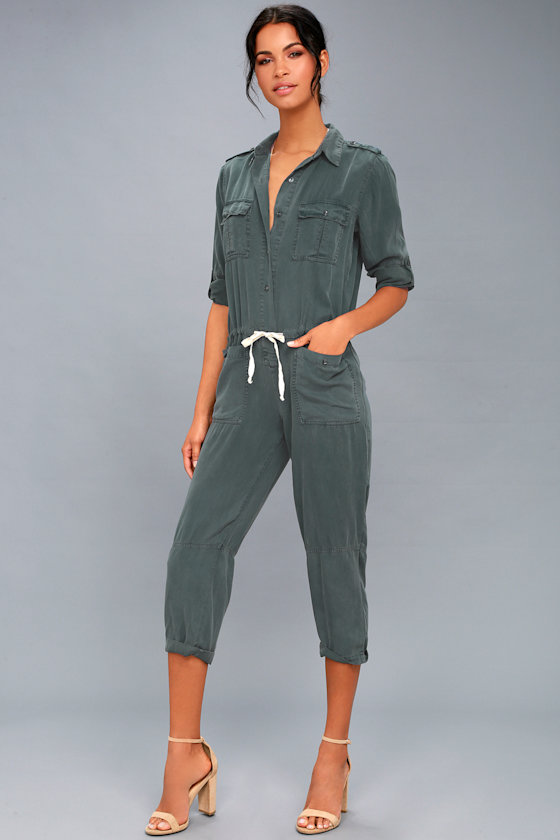 On the Road Riley Utility Jumpsuit Long Sleeve Jumpsuit Lulus