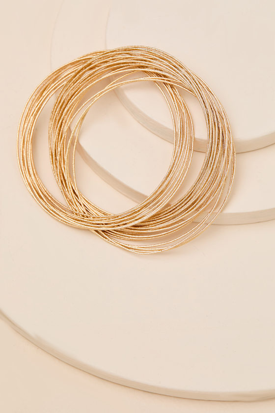 Laurie Gold Stacked Bangle Set - thumbnail 4