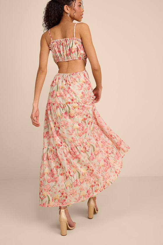 Keiko Sage Multi Floral Tiered Maxi Dress - thumbnail 3