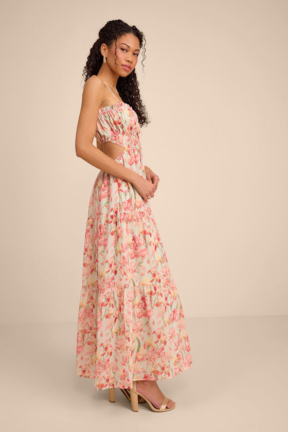 Keiko Sage Multi Floral Tiered Maxi Dress - thumbnail 4