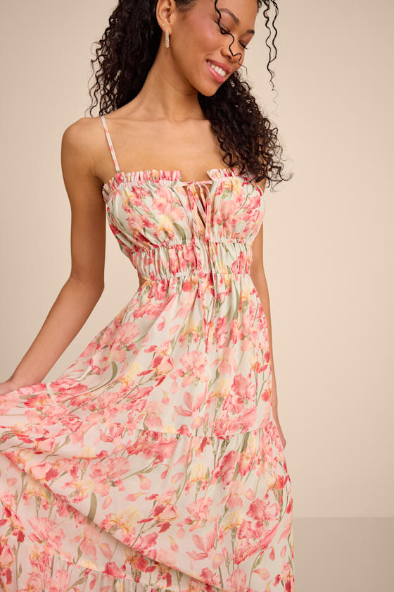 Keiko Sage Multi Floral Tiered Maxi Dress - thumbnail 5