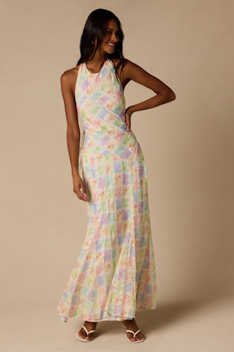 Maressa Ivory Multi Floral Halter Maxi Dress 2