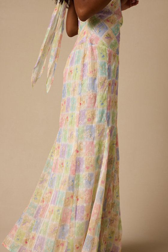 Maressa Ivory Multi Floral Halter Maxi Dress 3