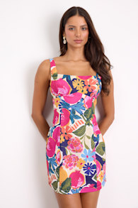 Exuberant Chicness Multi Floral Sleeveless Mini Dress 1