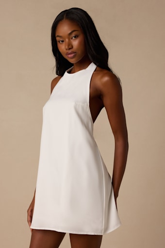 Perrie White Backless Shift Mini Dress 1