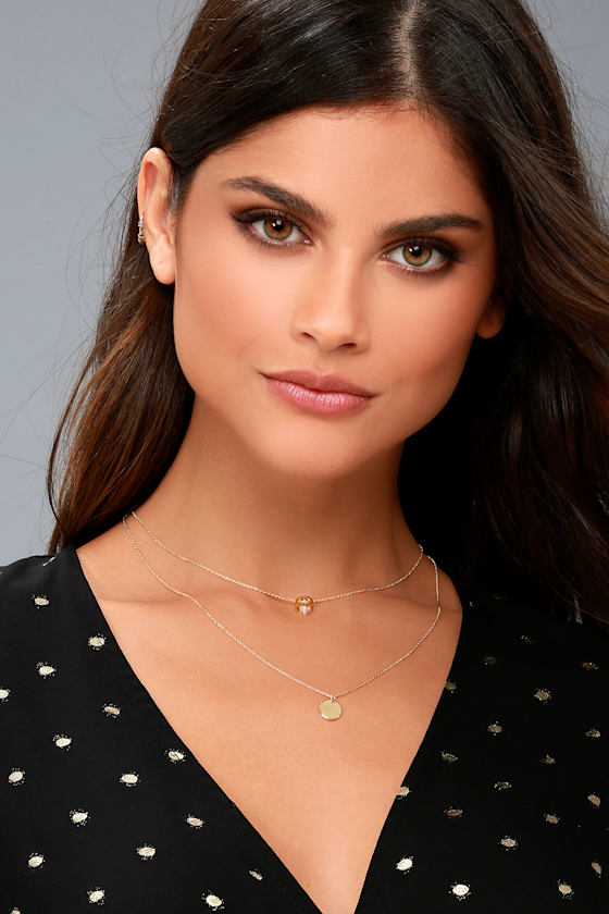 Julian Gold Rhinestone Layered Necklace 3