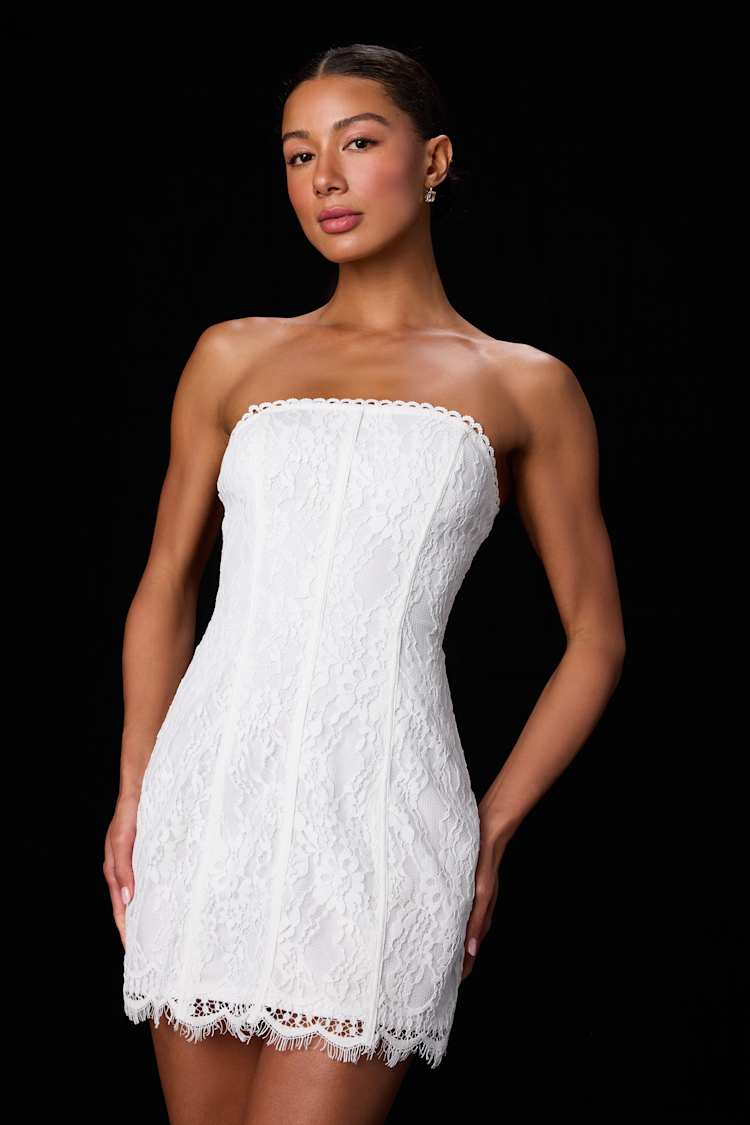 White Lace Mini - Lace Bachelorette Dress - Strapless Mini Dress - Lulus White Lace Mini - Lace Bachelorette Dress - Strapless Mini Dress - Lulus