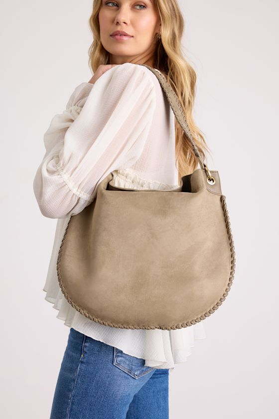 Piper Olive Suede Round Shoulder Bag 1
