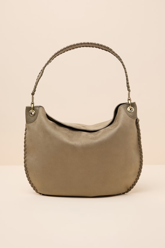 Piper Olive Suede Round Shoulder Bag 1