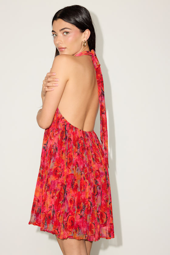 Anne Red Multi Floral Shift Mini Dress 2