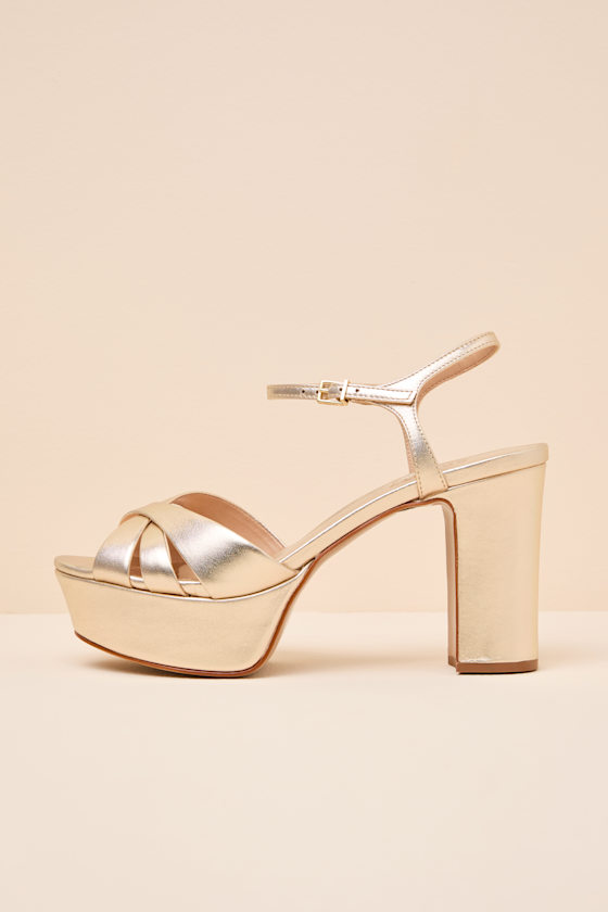 Keefa Platina Metallic Leather Platform Sandals