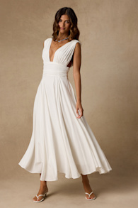 Jaden Ivory Sleeveless Midi Dress 2