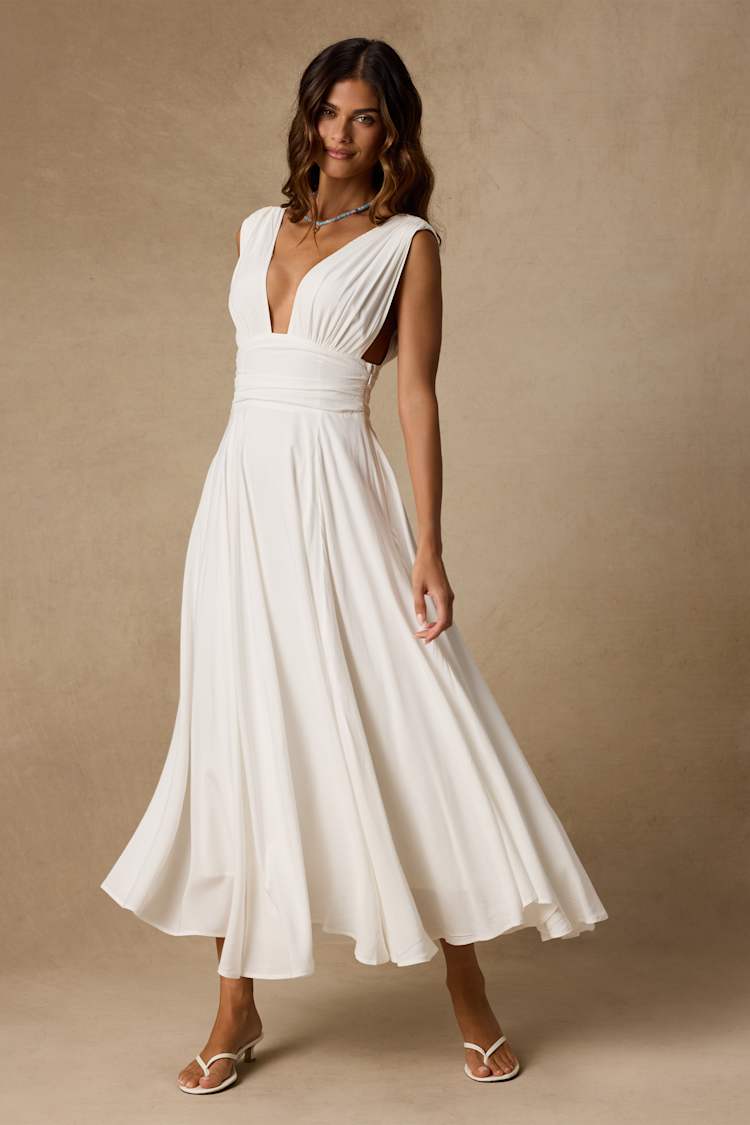 white midi dress sleeveless Adrianna Papell Women's Sleeveless Tea Length Dress, Ivory, 12