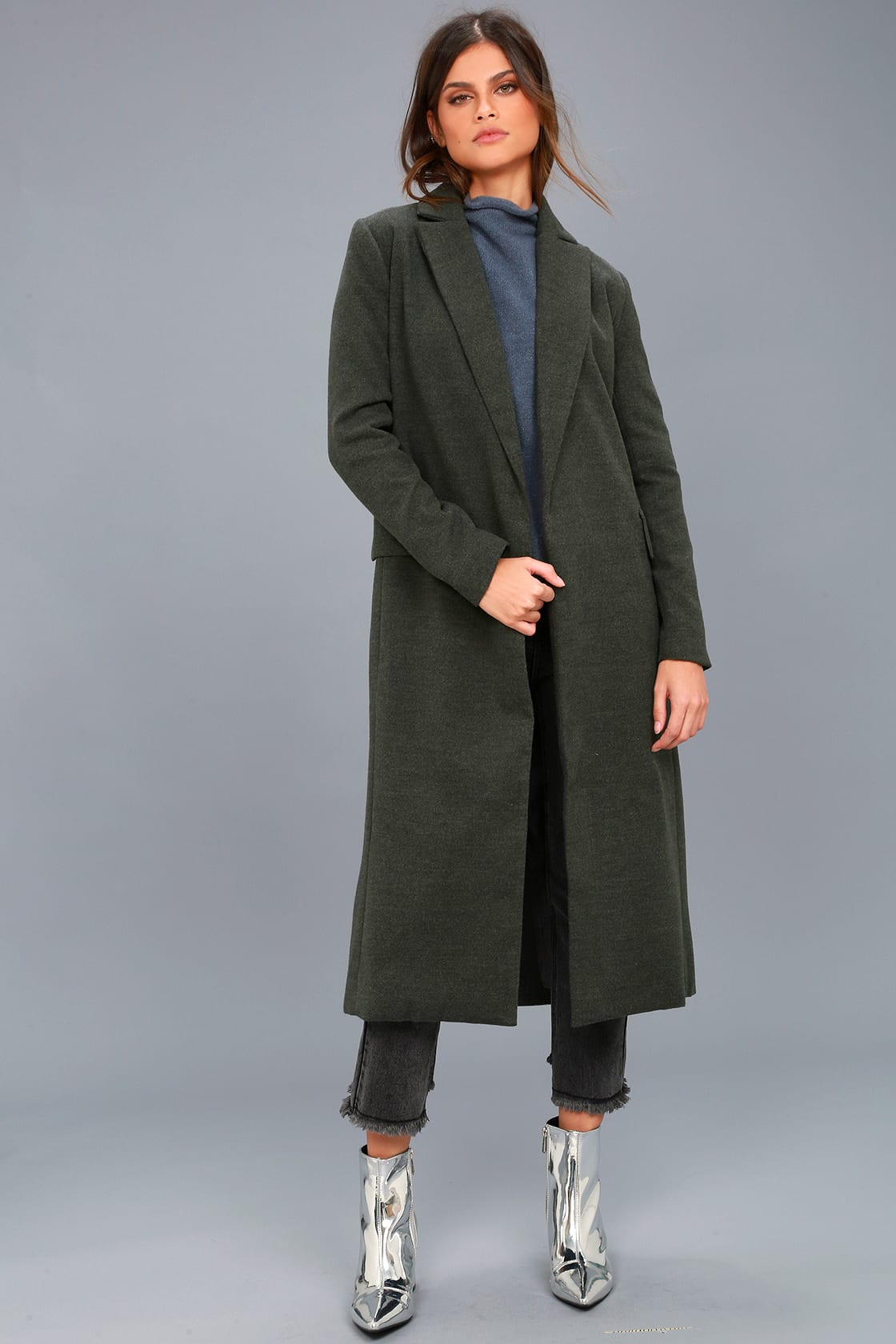 Chic Charcoal Grey Coat - Trench Coat - Cozy Coat - Lulus