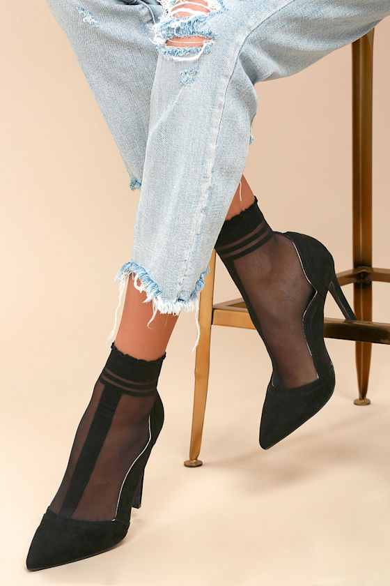 Swept Away Sheer Black Socks 5