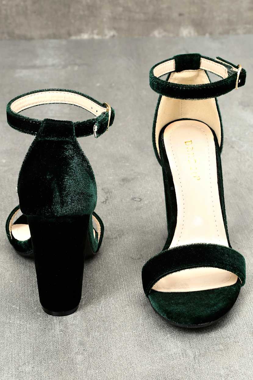 Cute Green Heels - Ankle Strap Heels - Dress Sandals - Lulus