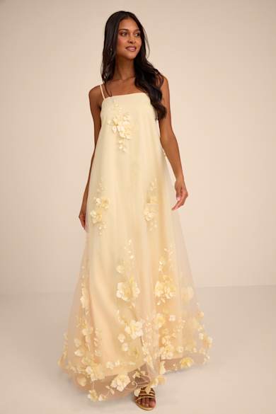 pale yellow floral bridesmaid dress Dresses Select Shoe Size:47