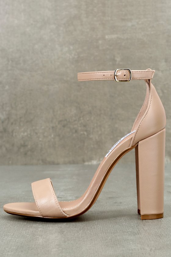 Carrson Blush Nude Leather Ankle Strap Heels 3