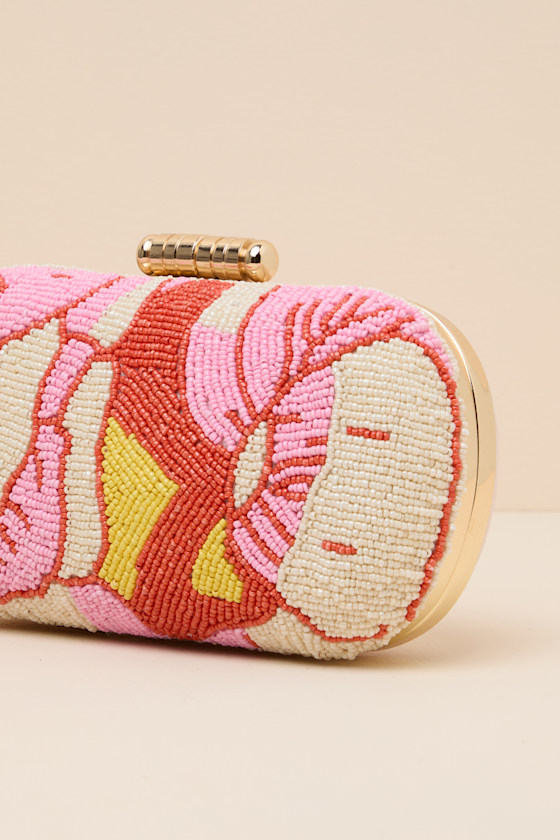 Madden Pink Multi Beaded Crossbody Clutch - thumbnail 6