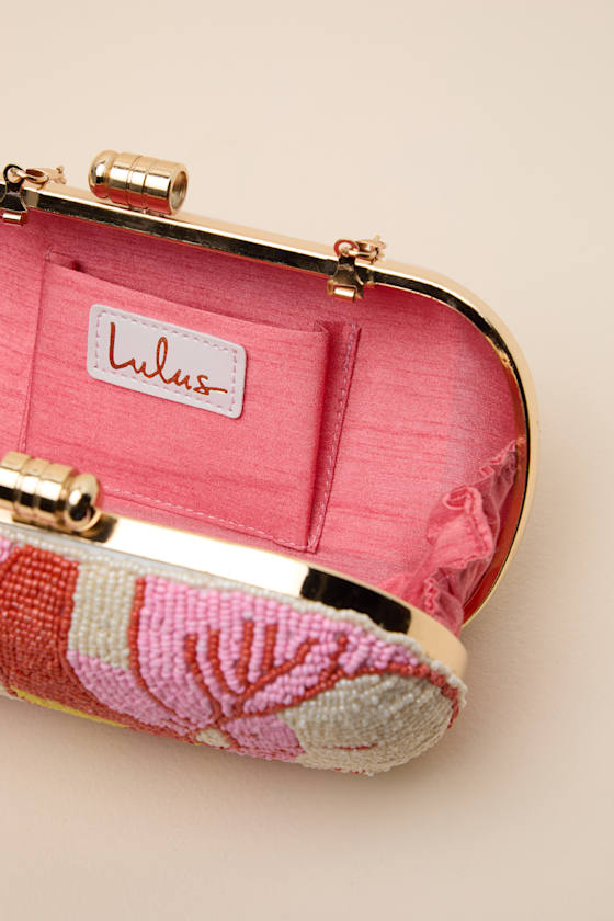 Madden Pink Multi Beaded Crossbody Clutch - thumbnail 5