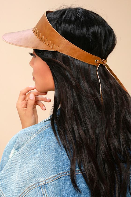 Safari Brown Vegan Leather Visor 2