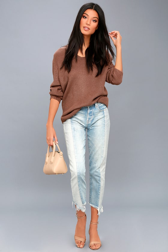 Wrapped in Warmth Rusty Brown Knot Back Sweater 2