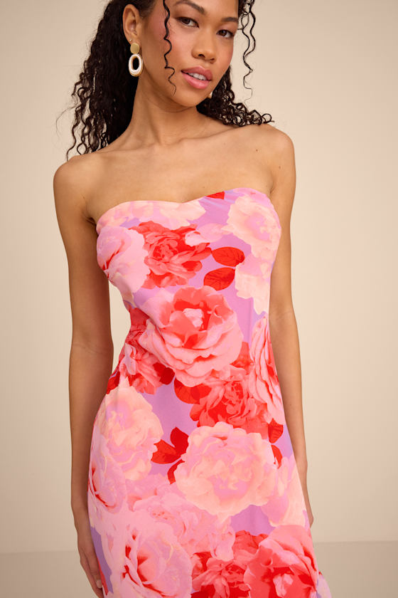 Simia Lavender Multi Floral Asymmetrical Midi Dress 2