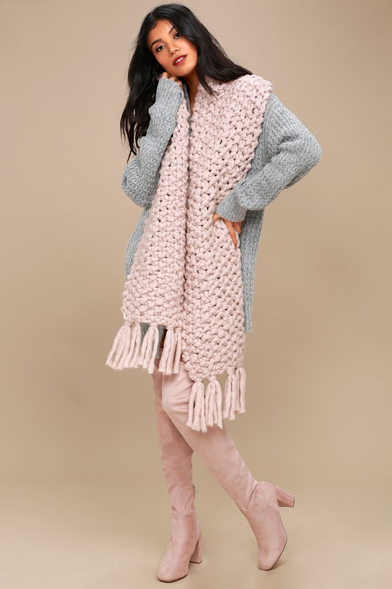 All for Love Blush Pink Knit Scarf 3