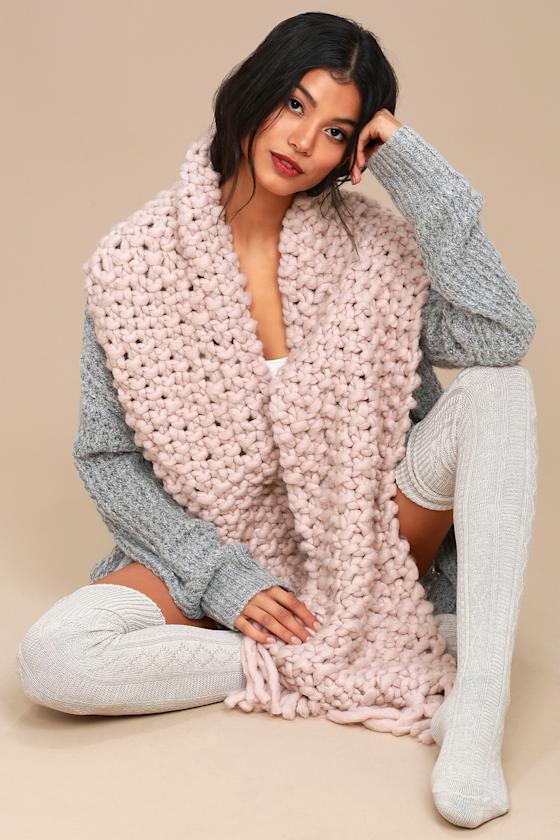 All for Love Blush Pink Knit Scarf 4