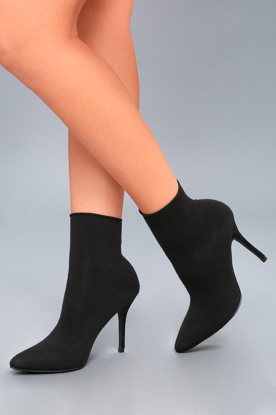 Trendy Sock Booties - Mid-Calf Booties - Black Booties - Lulus