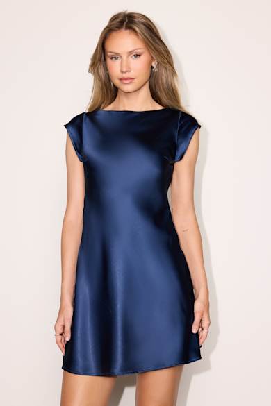 classy navy blue cocktail dresses Clarisse 811116 - Long Sheath Dress