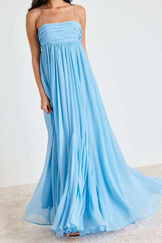 Dansa Light Blue Pleated Maxi Dress 6