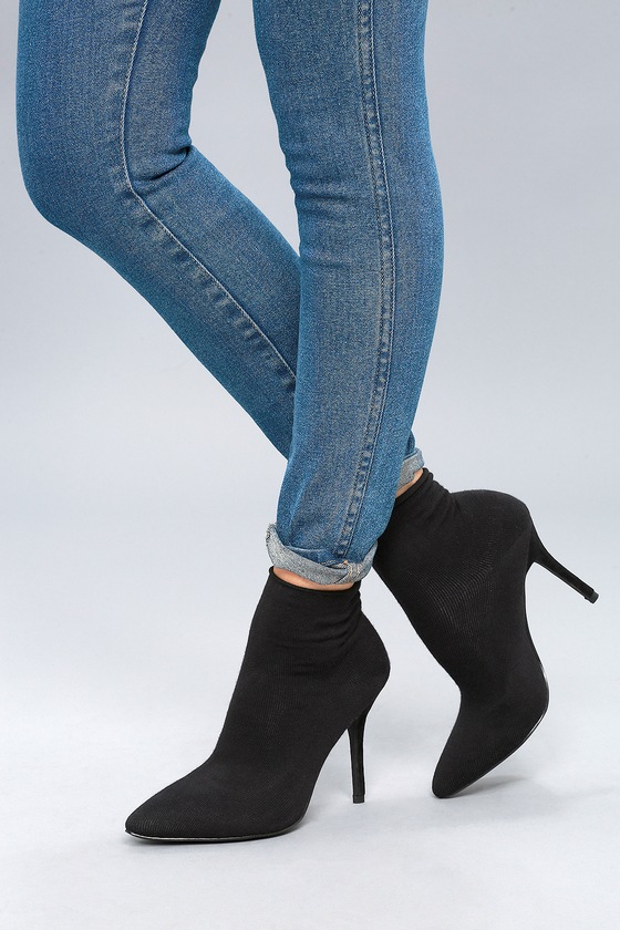 sock black booties