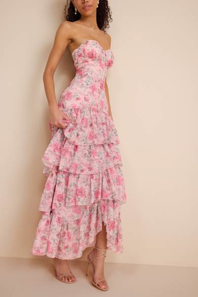 elegant flowy wedding guest dresses Ever-Pretty V-Neck High-Low Summer Formal Wedding Guest Dress with Short Sleeves main image 1