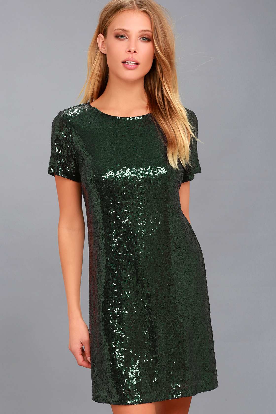 Stunning Dark Green Sequin Dress Sequin Sheath Dress Lulus