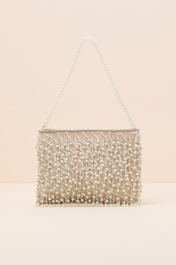 Arla Ivory Pearl Fringe Shoulder Bag 1