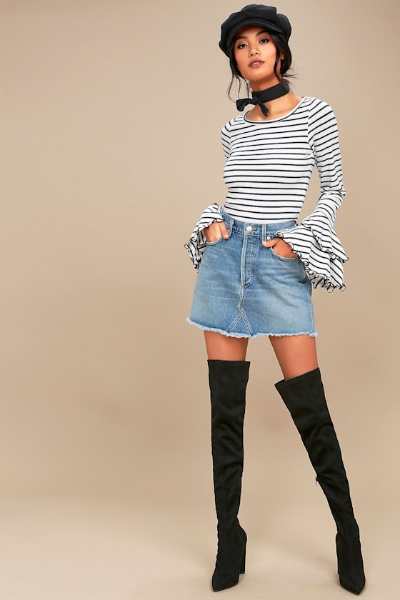 Good Find Grey and White Striped Long Sleeve Top 4