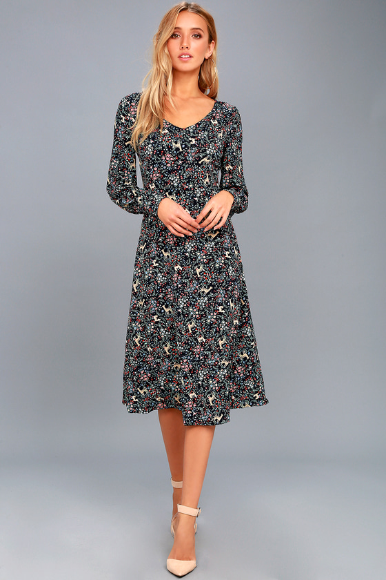 Midi Dresses with Sleeves