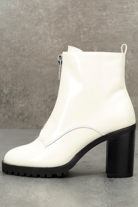 Jargon Vanilla Leather Platform Booties 2