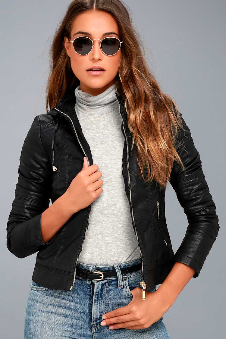 Hold Tight Black Vegan Leather Moto Jacket