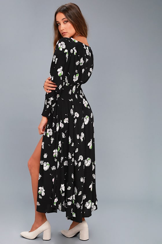 So Sweetly Black Floral Print Midi Dress 2
